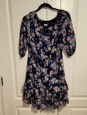 Westport Navy Floral Tiered Dress